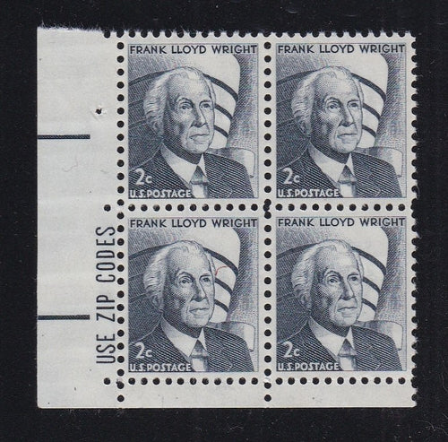 # 1280 (1966) Wright (2-3 large H gum breakers) - Zip BK/4, LL, XF MNH