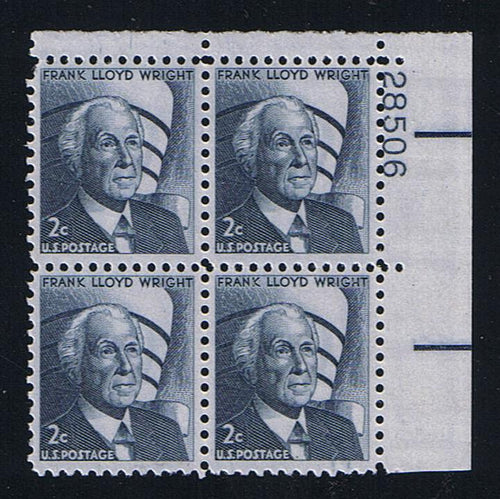 #1280 (1966) Wright (2-3 H, 2 V gum breakers) - PB, UR #28506, MNH