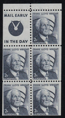 # 1280a (1968) Wright, S4 - Bklt pane, FVF MNH [1]