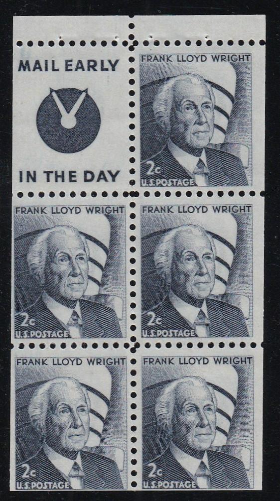# 1280a (1968) Wright, S4 - Bklt pane, FVF MNH [1]