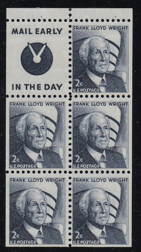 # 1280a (1968) Wright, S4 - Bklt pane, FVF MNH [2]