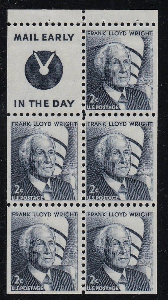 # 1280a (1968) Wright, S4 - Bklt pane, FVF MNH [2]