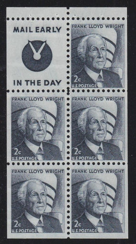 # 1280a (1968) Wright, S4 - Bklt pane, VF MNH [2]