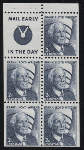 # 1280a (1968) Wright, S4 - Bklt pane, VF MNH [3]