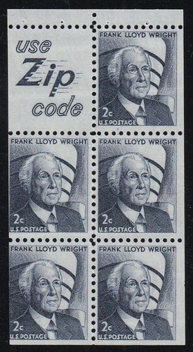 # 1280a (1968) Wright, S5 - Bklt pane, FVF MNH [1]