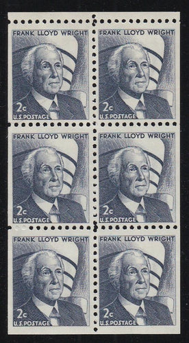 # 1280c (1971) Wright, DG, No Hole - Bklt pane, FVF MNH