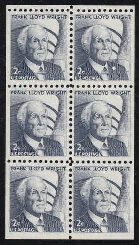 # 1280c (1971) Wright, DG, No Hole - Bklt pane, VF/XF MNH [1]