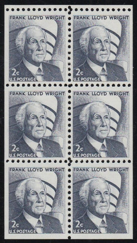 # 1280c (1971) Wright, DG, No Hole - Bklt pane, VF/XF MNH [2]