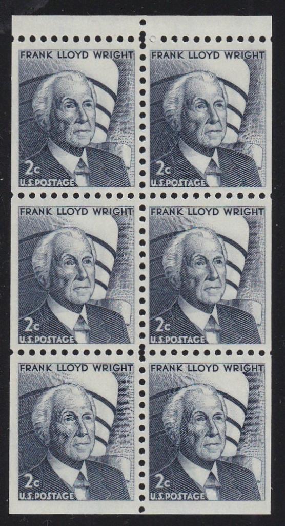 # 1280c (1971) Wright, DG, No Hole - Bklt pane, VF/XF MNH [4]