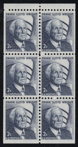 # 1280c (1971) Wright, DG, No Hole - Bklt pane, VF/XF MNH [6]