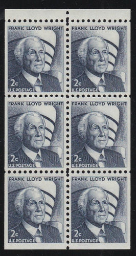 # 1280c (1971) Wright, DG, No Hole - Bklt pane, VF/XF MNH [7]