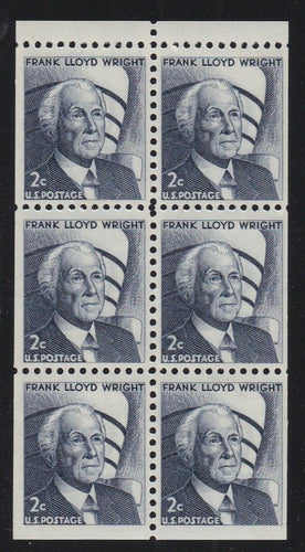 # 1280c (1971) Wright, DG, No Hole - Bklt pane, VF MNH [3]