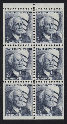 # 1280c (1971) Wright, DG, No Hole - Bklt pane, VF MNH [6]