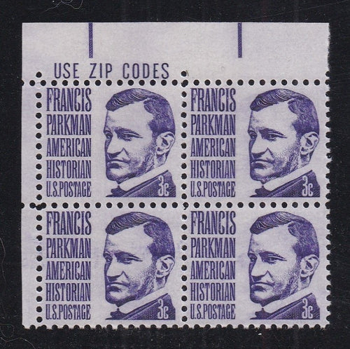 # 1281 (1967) Parkman - Zip BK/4, UL, MNH
