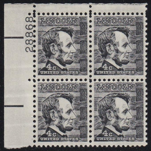 # 1282a (1965) Lincoln, Tagged - PB, UL #28868, MNH