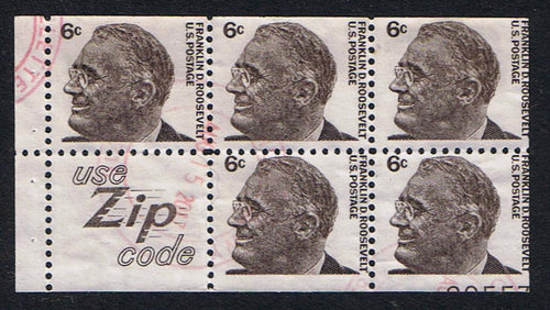 # 1284c (1968) FDR, S5 - Bklt Pane, Plate #29557, USED