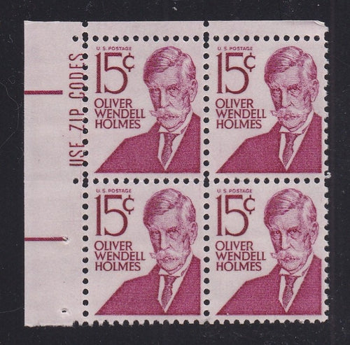 # 1288d (1968) Holmes, Type II - Zip BK/4, UL, MNH