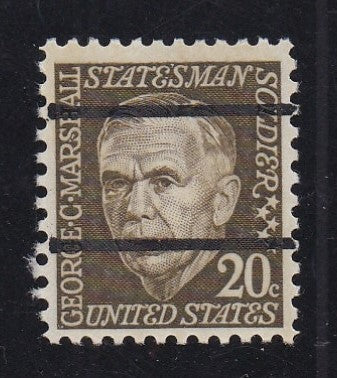 # 1289d (1967) Marshall, deep olive, SG, precancel, Not tagged - Sgl, MNH