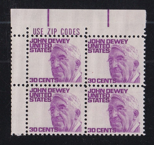 # 1291a (1973) Dewey, Tagged - Zip BK/4, UL, MNH