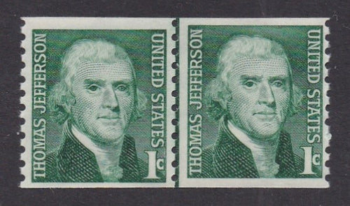 # 1299 (1968) Jefferson - Coil LP, F MNH