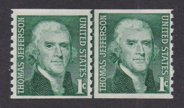 # 1299 (1968) Jefferson - Coil LP, F MNH