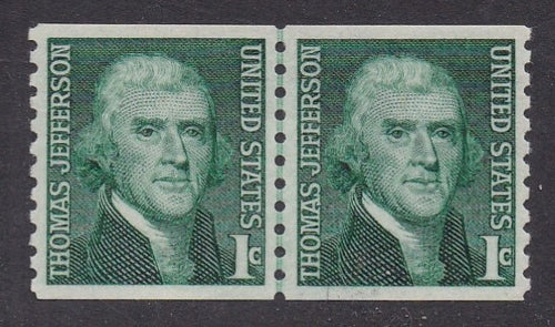 # 1299 (1968) Jefferson - Coil LP, XF MNH