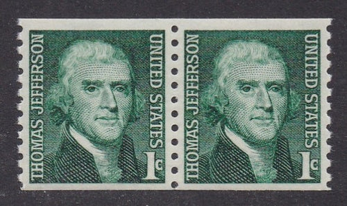 # 1299 (1968) Jefferson - Coil pr, XF MNH