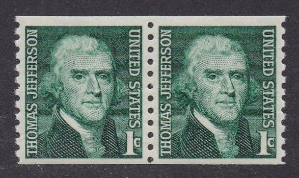 # 1299 (1968) Jefferson - Coil pr, XF MNH