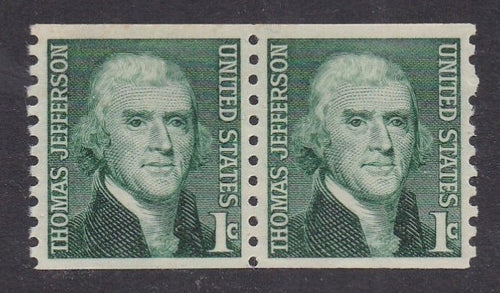 # 1299 (1968) Jefferson - Coil pr, MNH