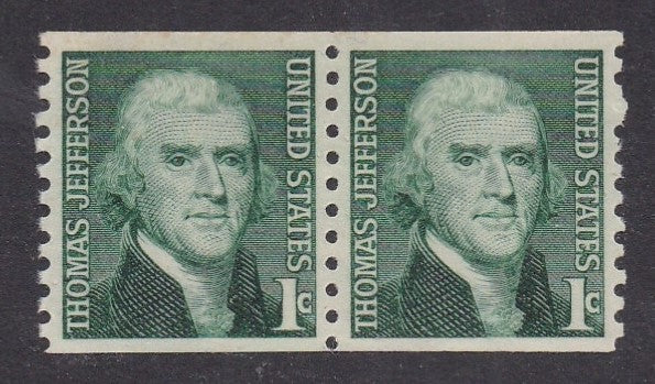 # 1299 (1968) Jefferson - Coil pr, MNH