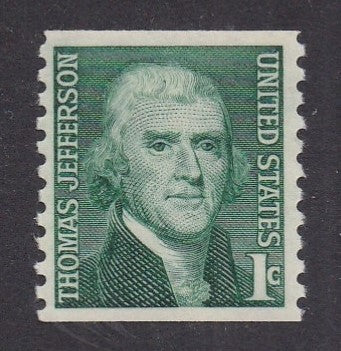 # 1299 (1968) Jefferson - Coil sgl, MNH