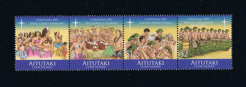 A # 579, 2011 Twelve Days of Christmas Issue Stamp Strip