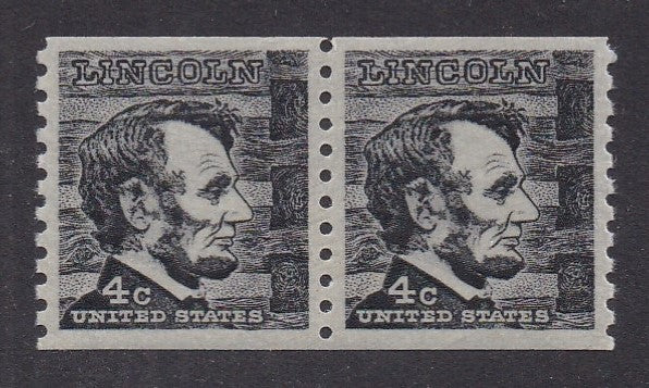 # 1303 (1966) Lincoln - Coil pr, XF MNH