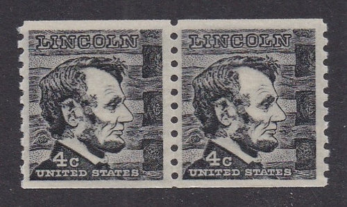 # 1303 (1966) Lincoln - Coil pr, MNH