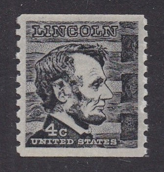# 1303 (1966) Lincoln - Coil sgl, XF MNH