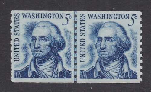 # 1304 (1966) Washington, SG - Coil LP, VF MNH, short perfs