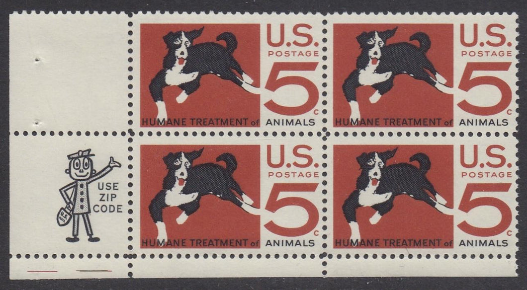 # 1307 (1966) Dog - Mr. Zip BK/4, LL, MNH