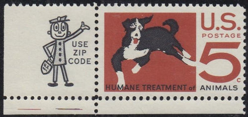 # 1307 (1966) Dog - Mr. Zip sgl, LL, MNH