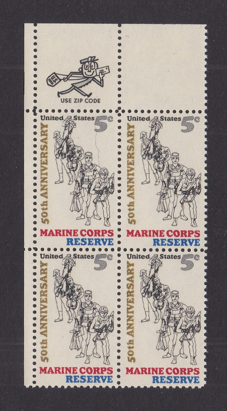 # 1315a (1966) USMC Reserve, Tagged - Mr. Zip BK/4, UL, MNH