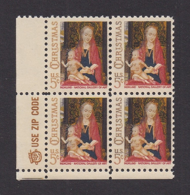 # 1321a (1966) Madonna & Child, Tagged - Mr. Zip, BK/4, LL, MNH