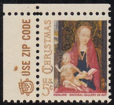 # 1321 (1966) Madonna & Child, Tagged - Mr. Zip sgl, UL, MNH