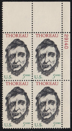 # 1327 (1967) Thoreau - PB, UR #29140, MNH