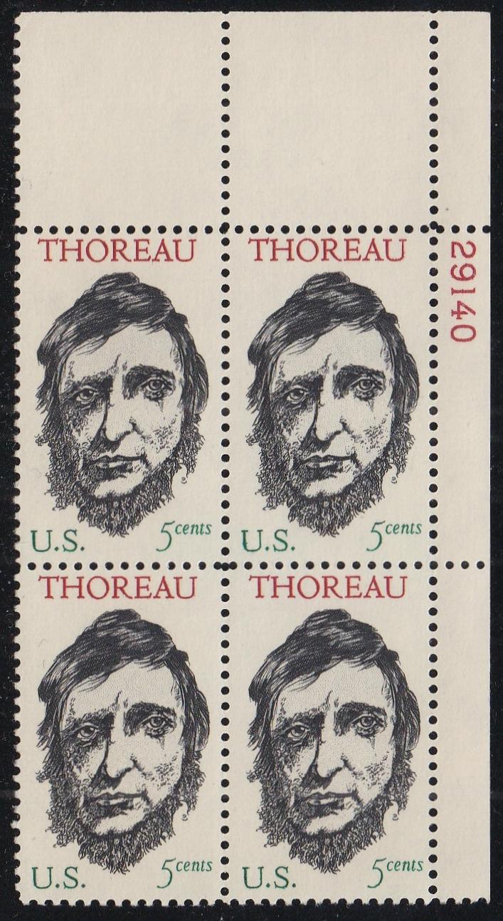 # 1327 (1967) Thoreau - PB, UR #29140, MNH