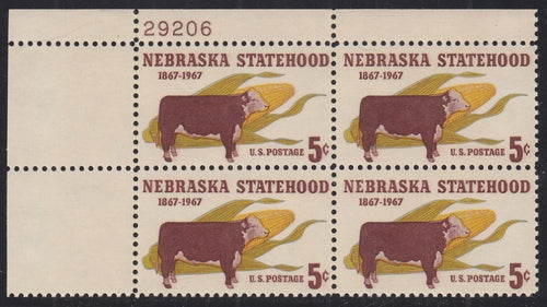 # 1328 (1967) Nebraska - PB, UL #29206, MNH