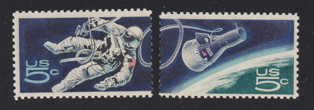 # 1331-32 (1967) Space - Sgls, Set/2, MNH