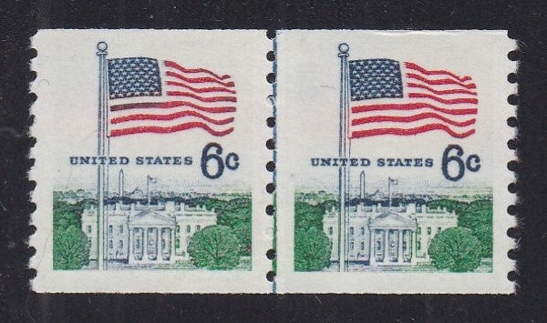 # 1338A (1969) Flag over White House, Tagged - Coil LP, MNH