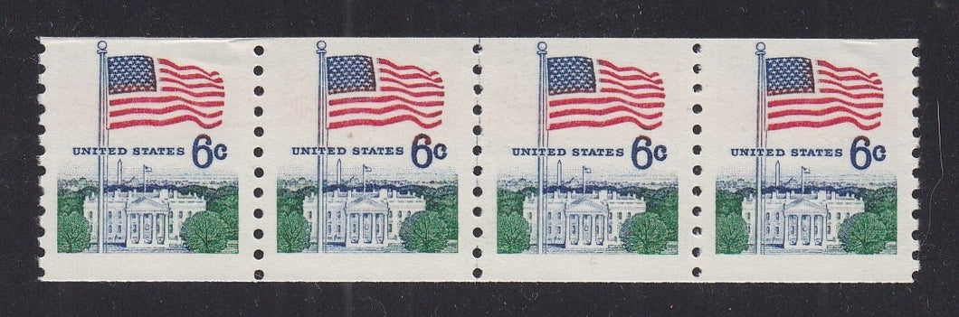 # 1338A (1969) Flag over White House, Tagged - Coil LP, XF MNH