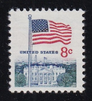 1338F (1971) Flag Over White House - Sgl, MNH
