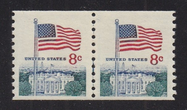 # 1338G (1971) Flag over White House, Tagged - Coil LP, MNH