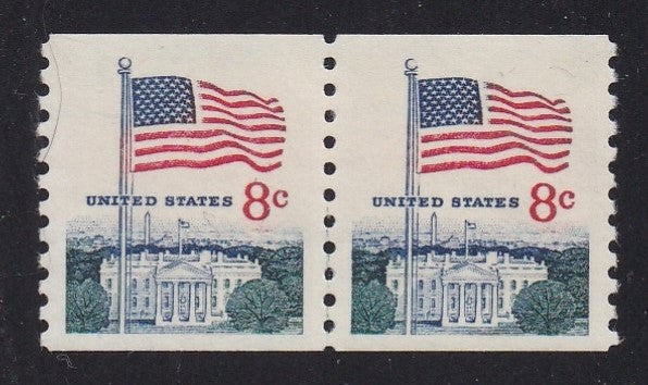 # 1338G (1971) Flag over White House, Tagged - Coil pr, XF MNH